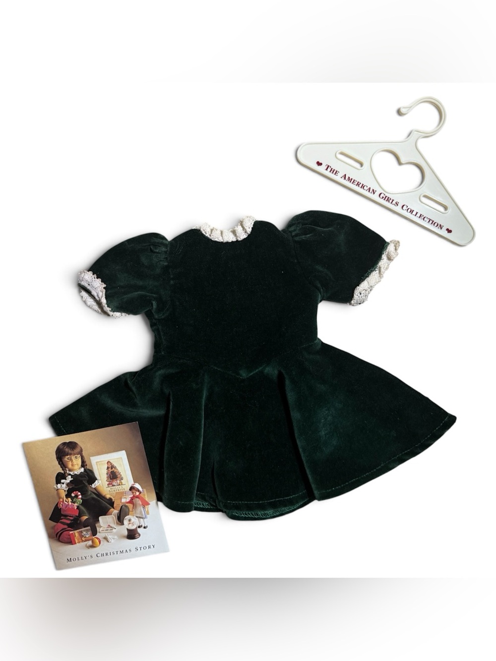 American Girl Pleasant Company Molly Christmas Dress 1992 Velvet Hanger Booklet